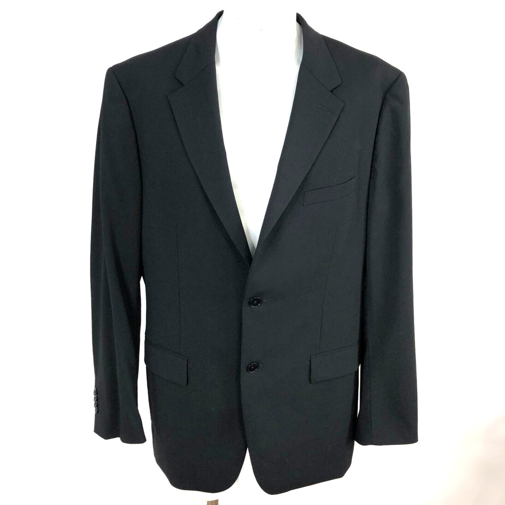 Theory Edison 44R Wool Blend Button Blazer Sport Coat Jacket Black MINT